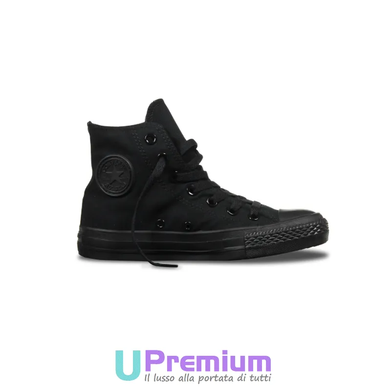 Converse All Star Chuck Taylor Classiche Monochrome Tutte Nere Alte M3310