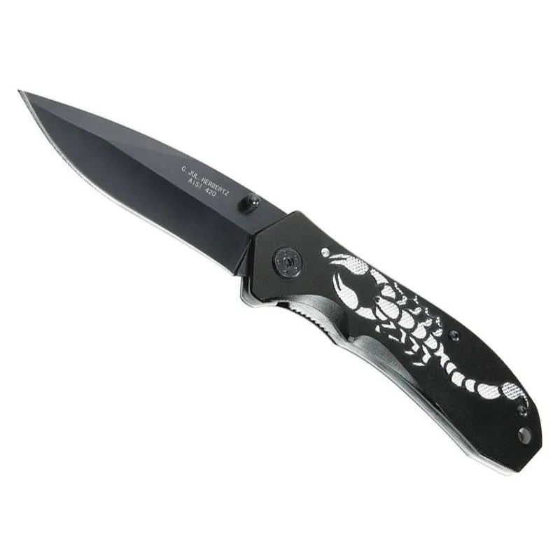 Couteau Herbertz Alu Noir Décoré