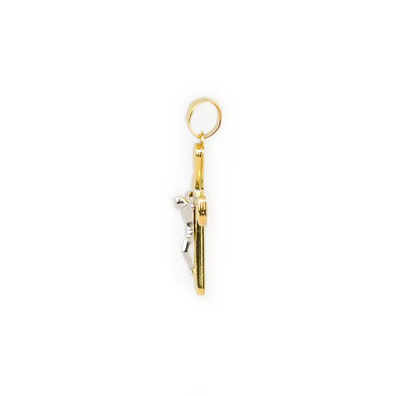 Croce in oro giallo con Gesù in oro bianco