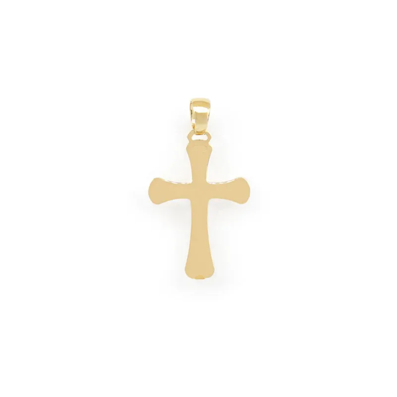 Croce in oro giallo con Gesù in oro bianco