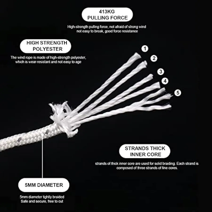 cypreason Corda per tenda da esterni, in nylon, antivento, 50 , cavo riflettente, multiuso, per viaggi su strada, viaggi, picnic