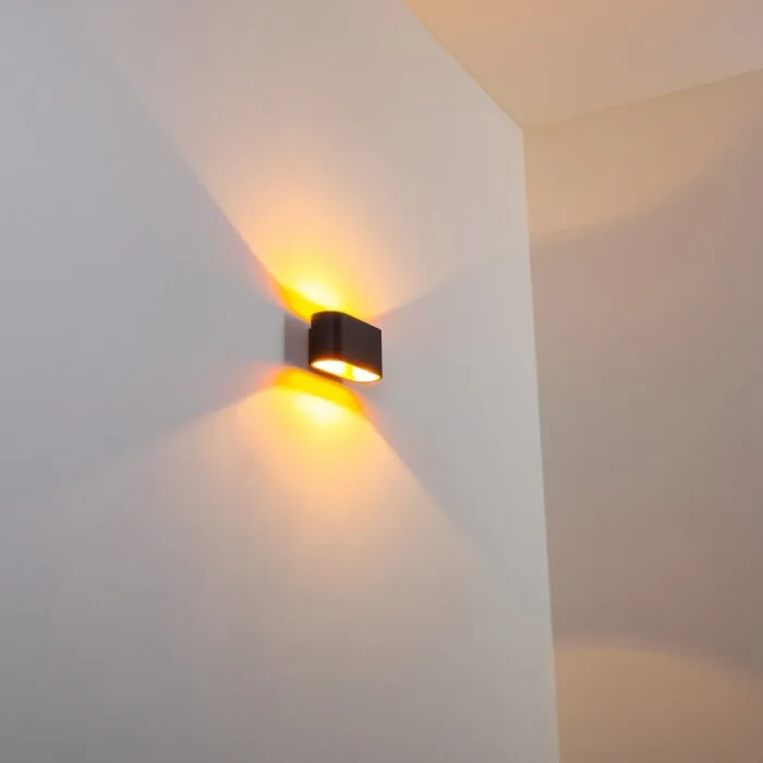 Dapp Applique Oro, Nero, 1-Luce