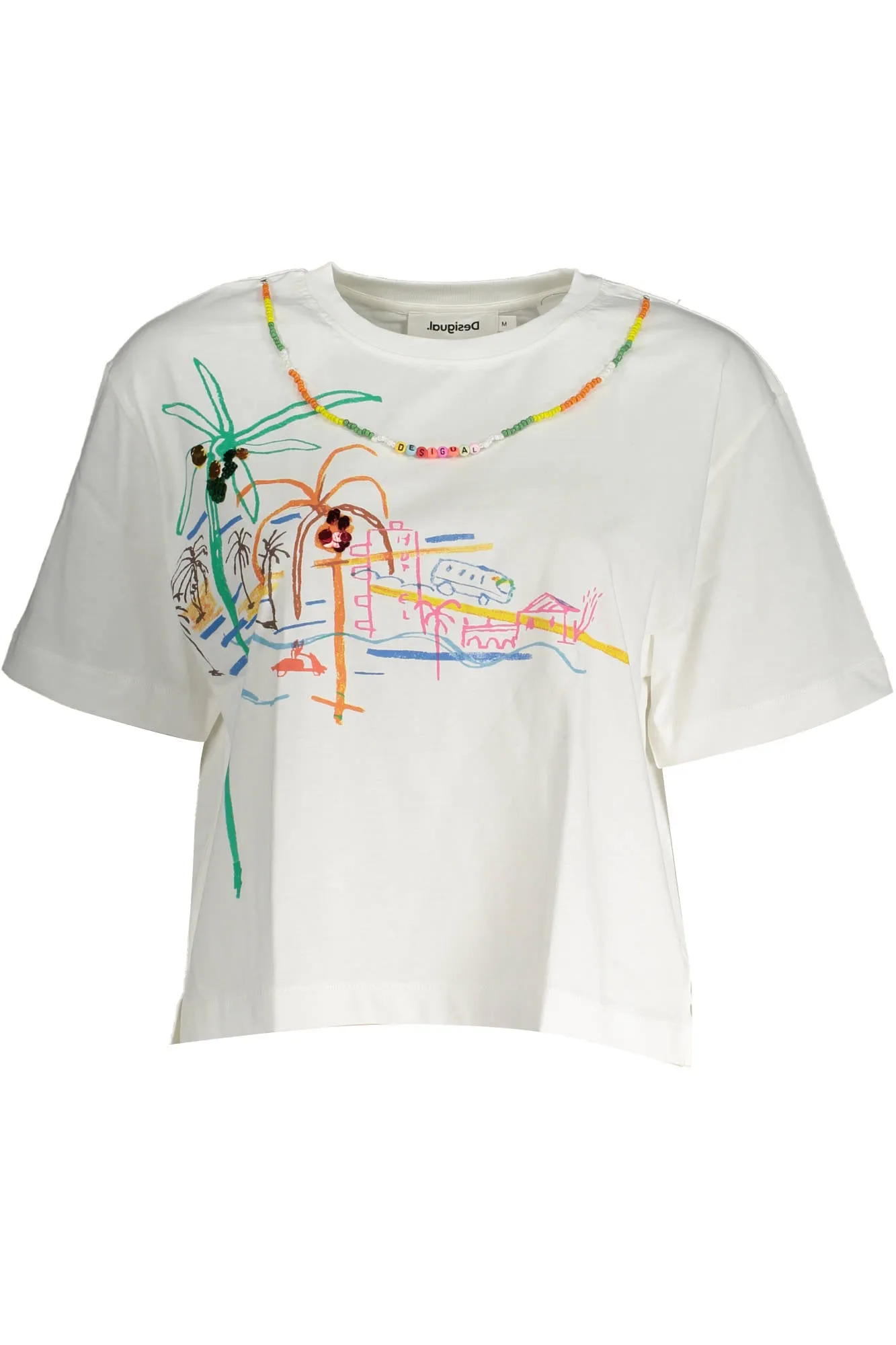 Desigual t-shirt stampa bianco   