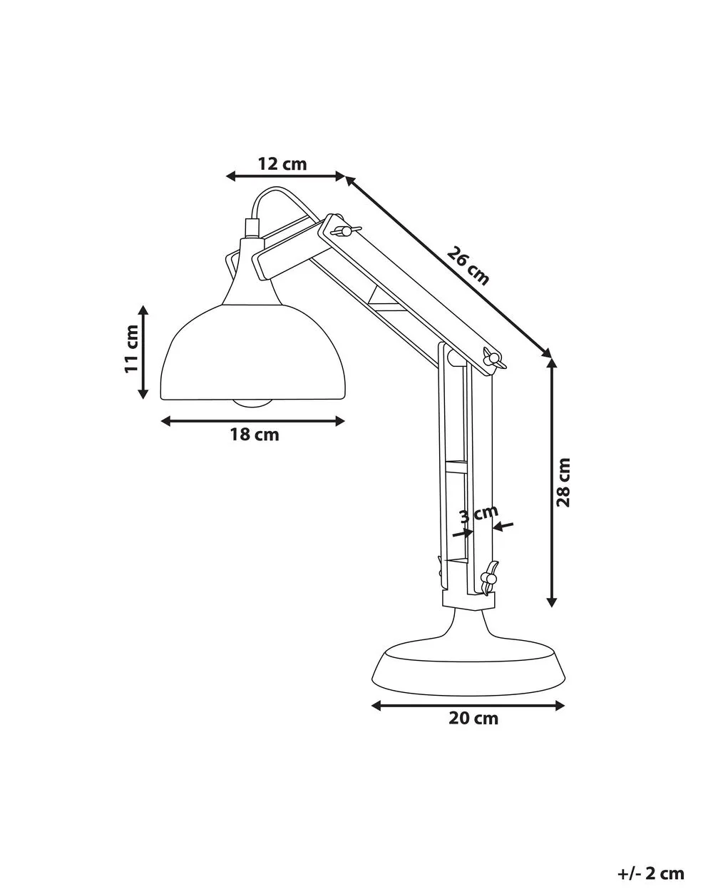 Desk Lamp SALADO Adjustable Wood White