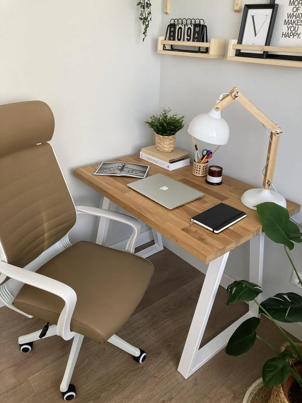 Desk Lamp SALADO Adjustable Wood White