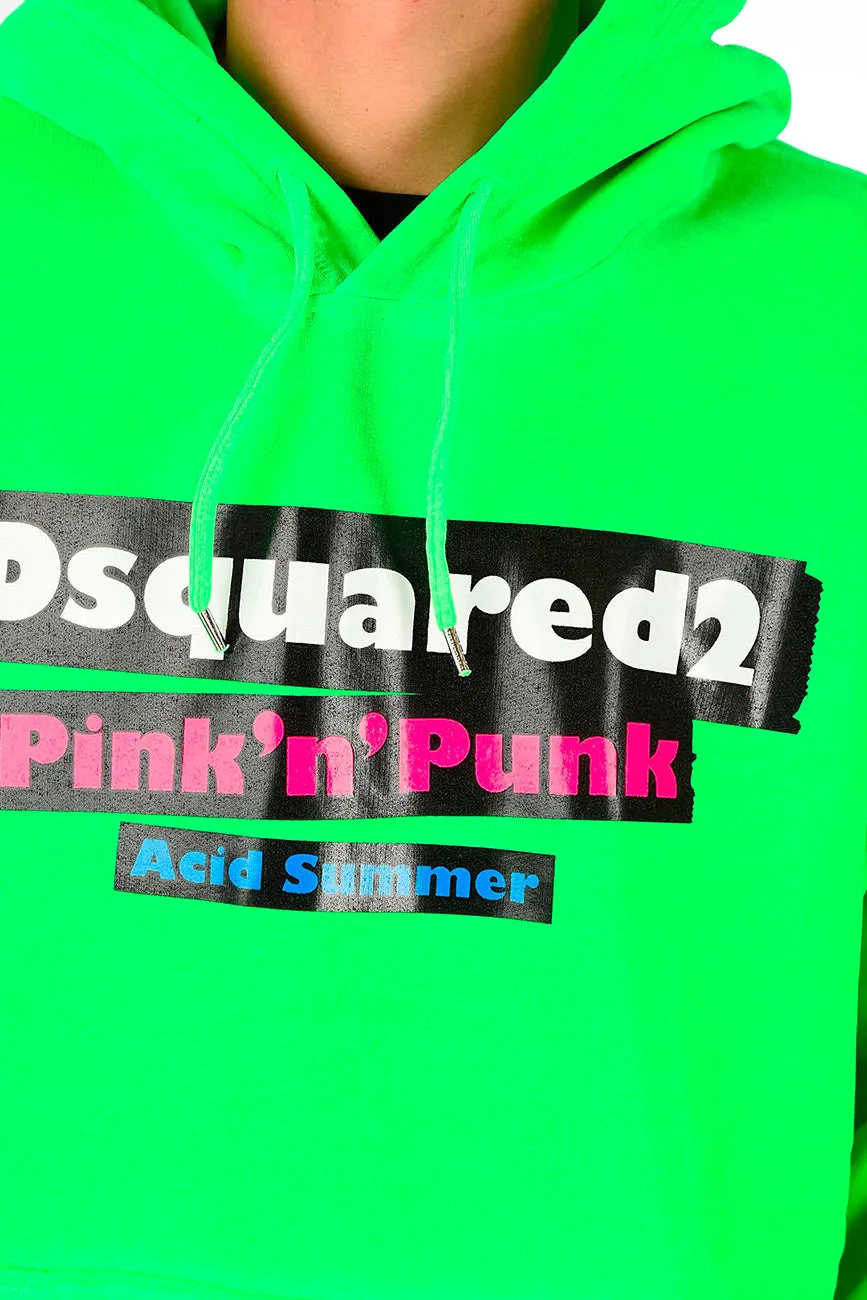 Dsquared2 Felpa Oversized Verde Uomo Cotone Logo Mod. S74GU0291 S25030 910