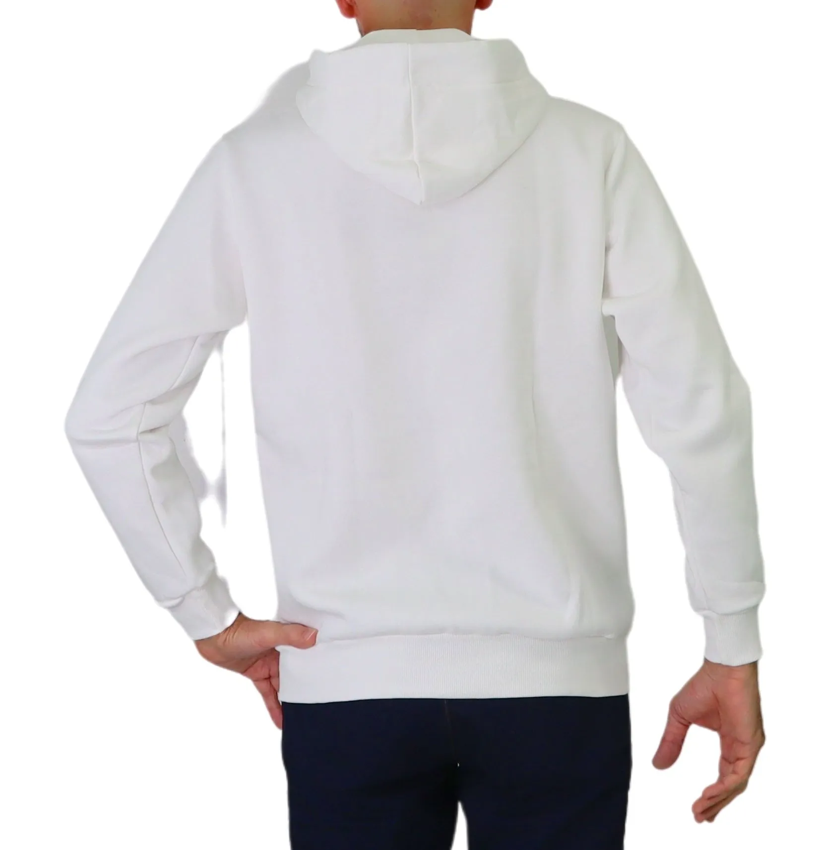 EQUIPE 55 felpa uomo cotone cappuccio HOE 122 WANTED BIANCO inverno 2023