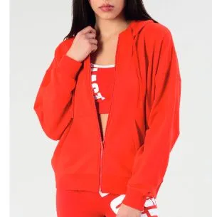 EVERLAST ENERGY Red felpa invernale aperta con cappuccio in viscosa donna