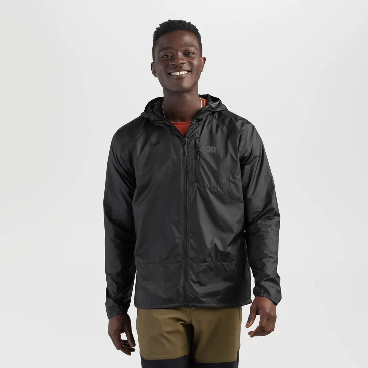 Felpa con cappuccio Helium Wind da uomo Outdoor Research nera