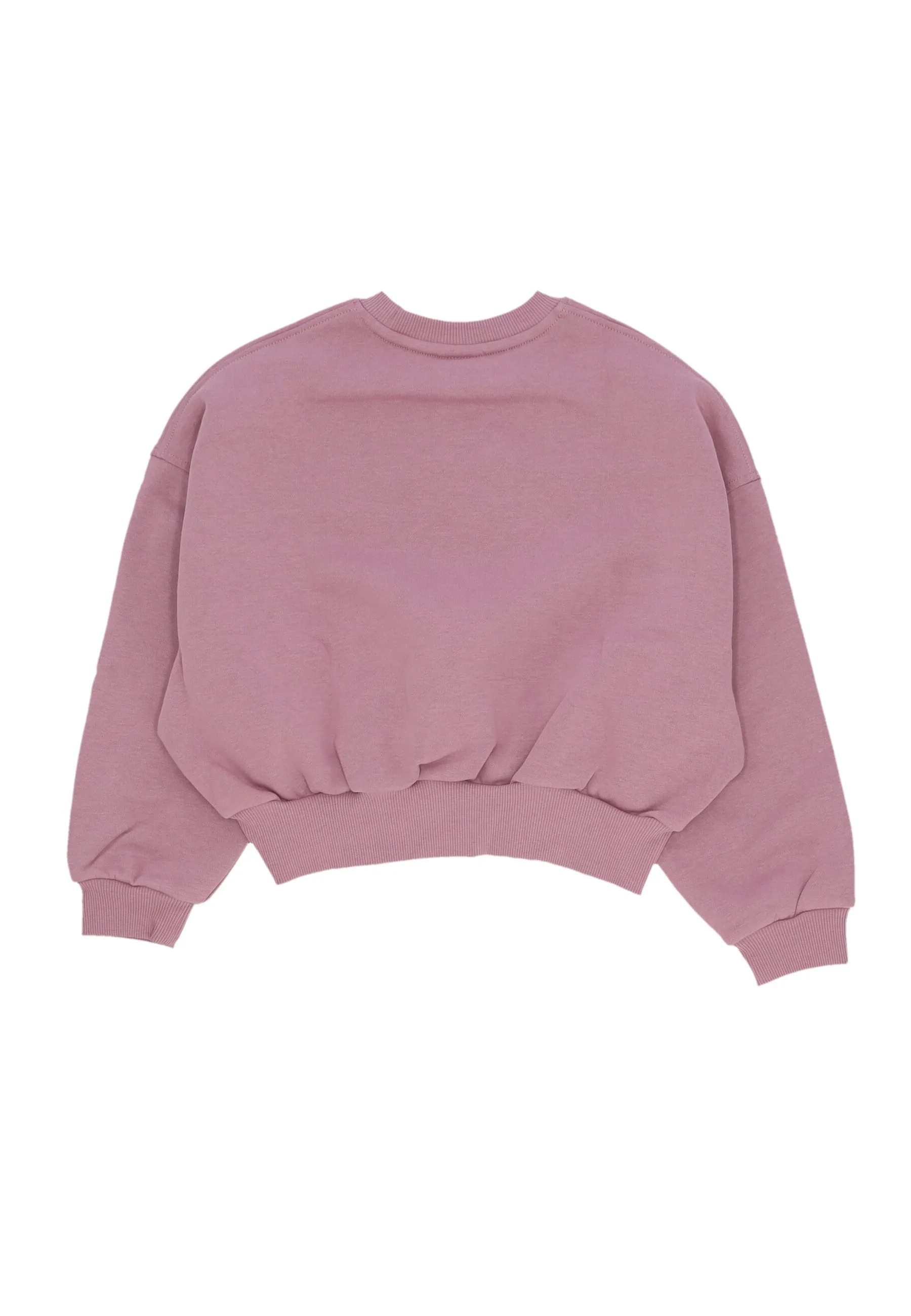 Felpa Girocollo Ragazza Sportswear Club Fleece Boxy Crewneck Plum Dust/lt Wild Mango