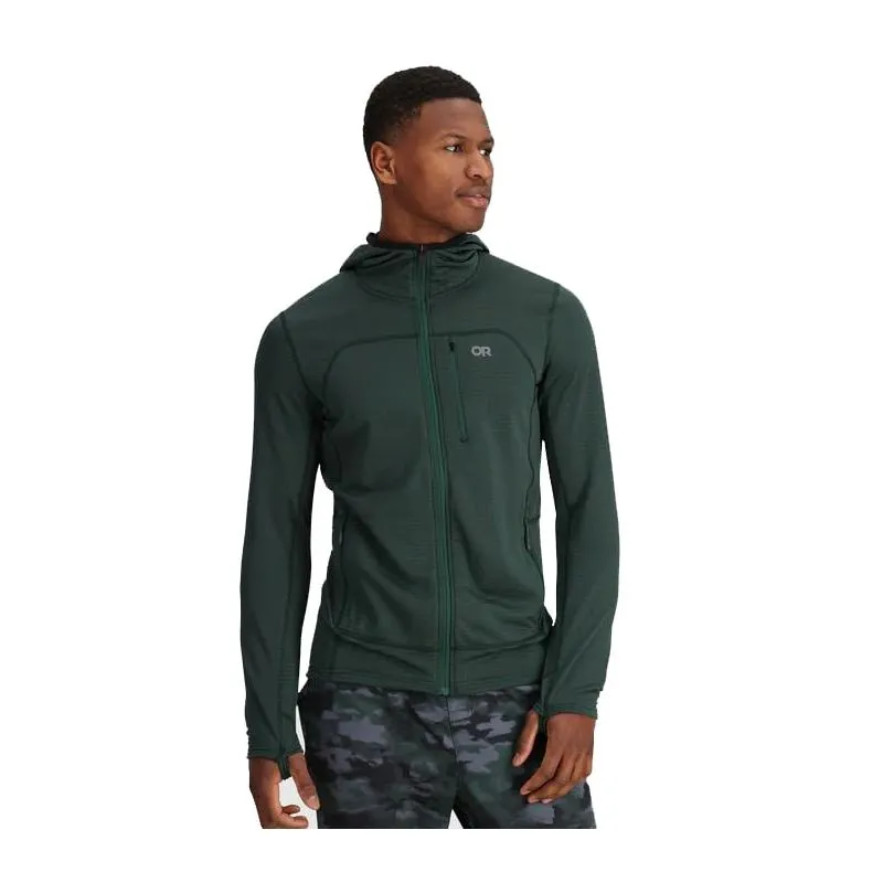 Felpa tecnica da uomo Outdoor Research Vigor Grid Fleece Full Zip Hoodie (Grove)