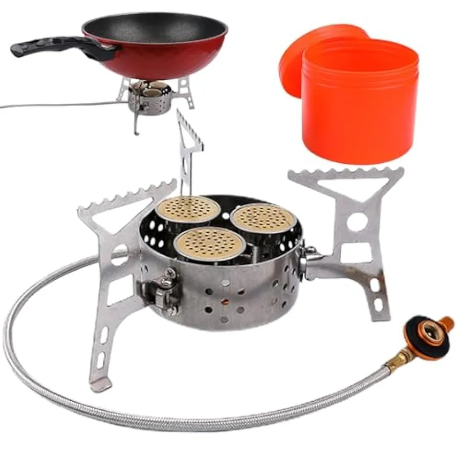 Fornello da campeggio antivento – Fornelli da campeggio con bruciatore mini fornello da 9000 W | Attrezzatura da campeggio piegh