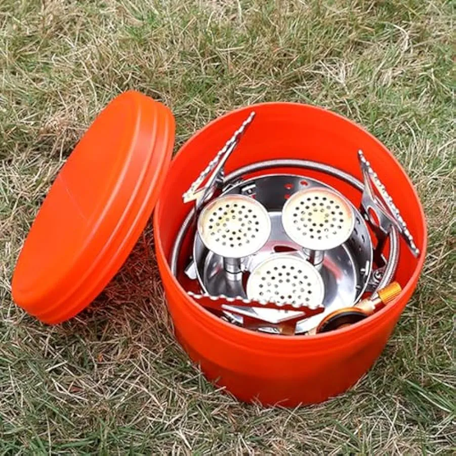 Fornello da campeggio antivento – Fornelli da campeggio con bruciatore mini fornello da 9000 W | Attrezzatura da campeggio piegh
