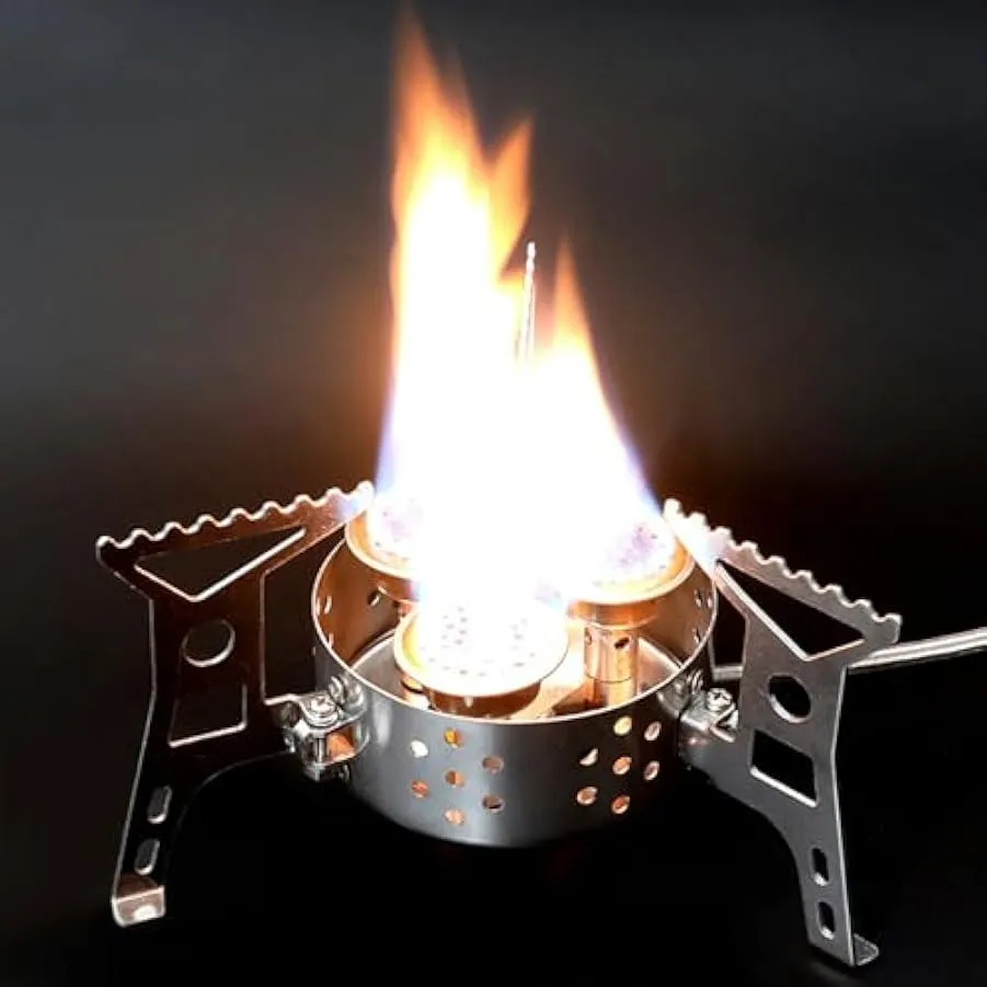 Fornello da campeggio antivento – Fornelli da campeggio con bruciatore mini fornello da 9000 W | Attrezzatura da campeggio piegh