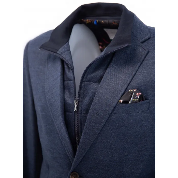 Giacca Henk ter Horst con blazer in jersey stretch antivento Blu scuro