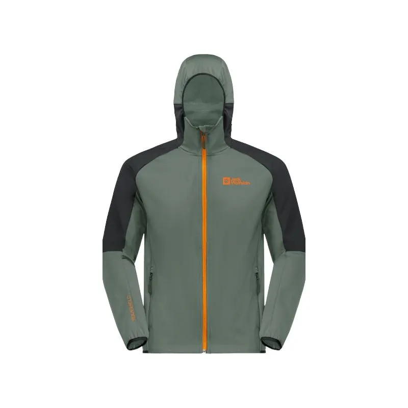Giacca softshell JACK WOLSKINS FELDBERG HOODY da uomo (Hedge Green)
