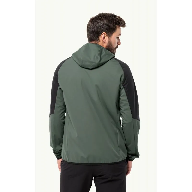 Giacca softshell JACK WOLSKINS FELDBERG HOODY da uomo (Hedge Green)
