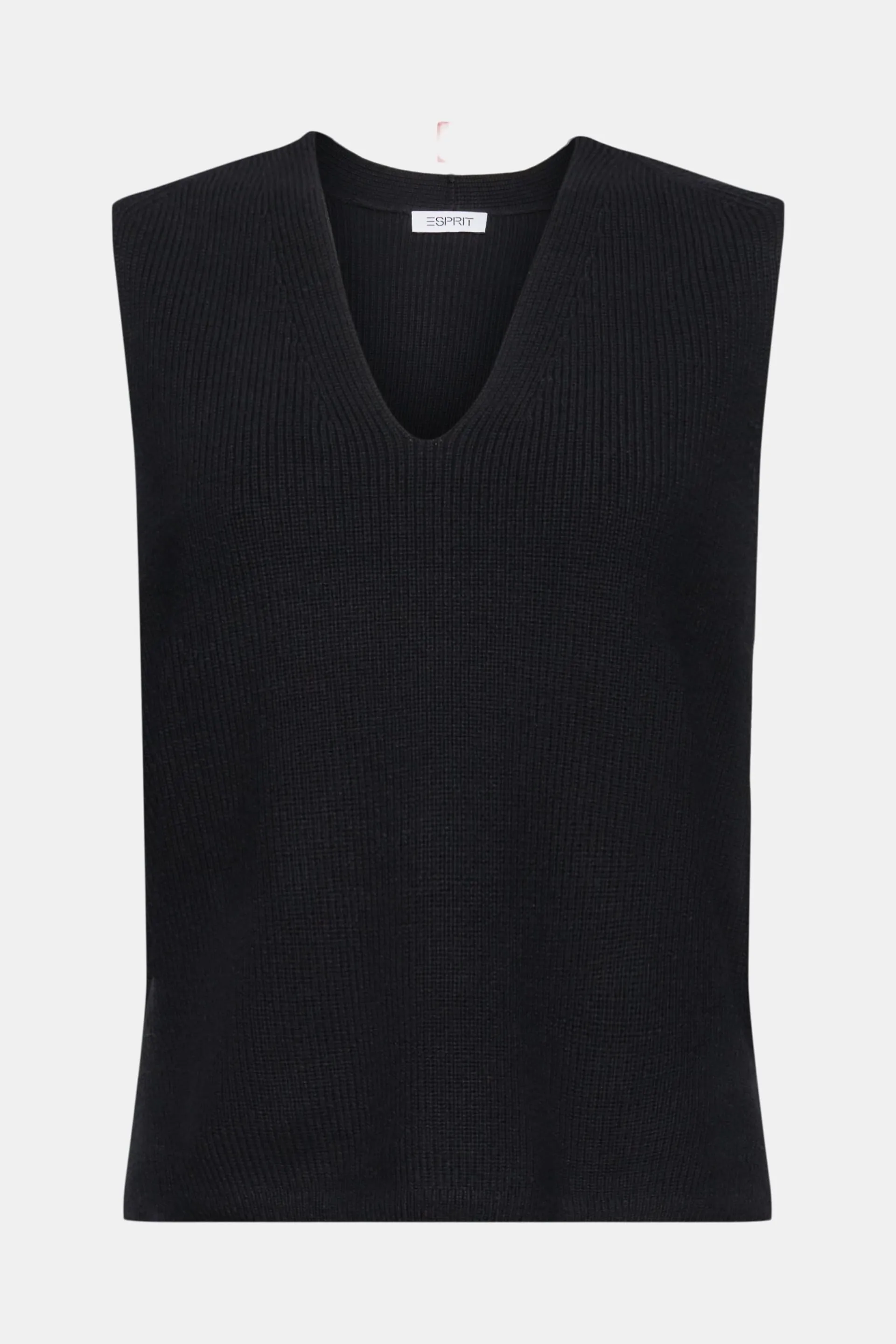 Gilet in maglia a coste con scollo a V