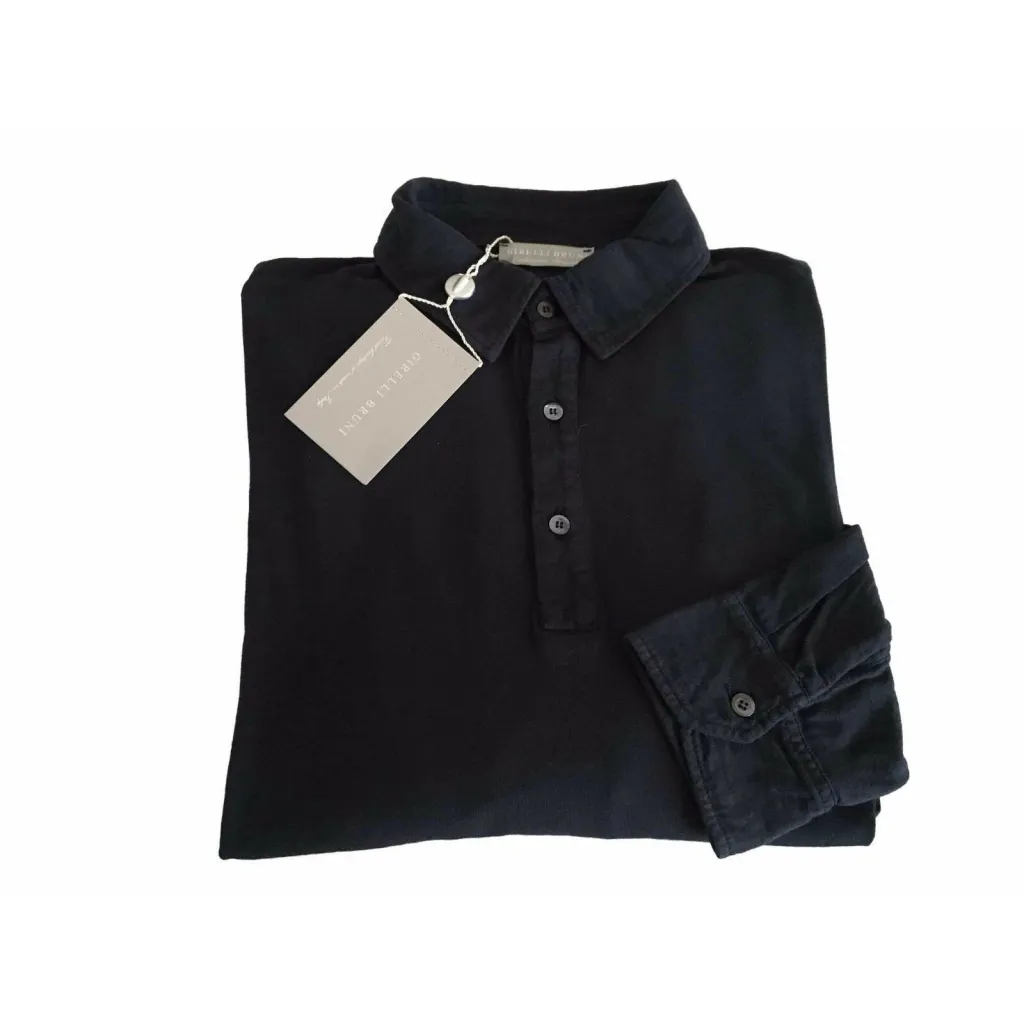 GIRELLI BRUNI polo uomo manica lunga 80% cotone 10% seta 10% cashmere