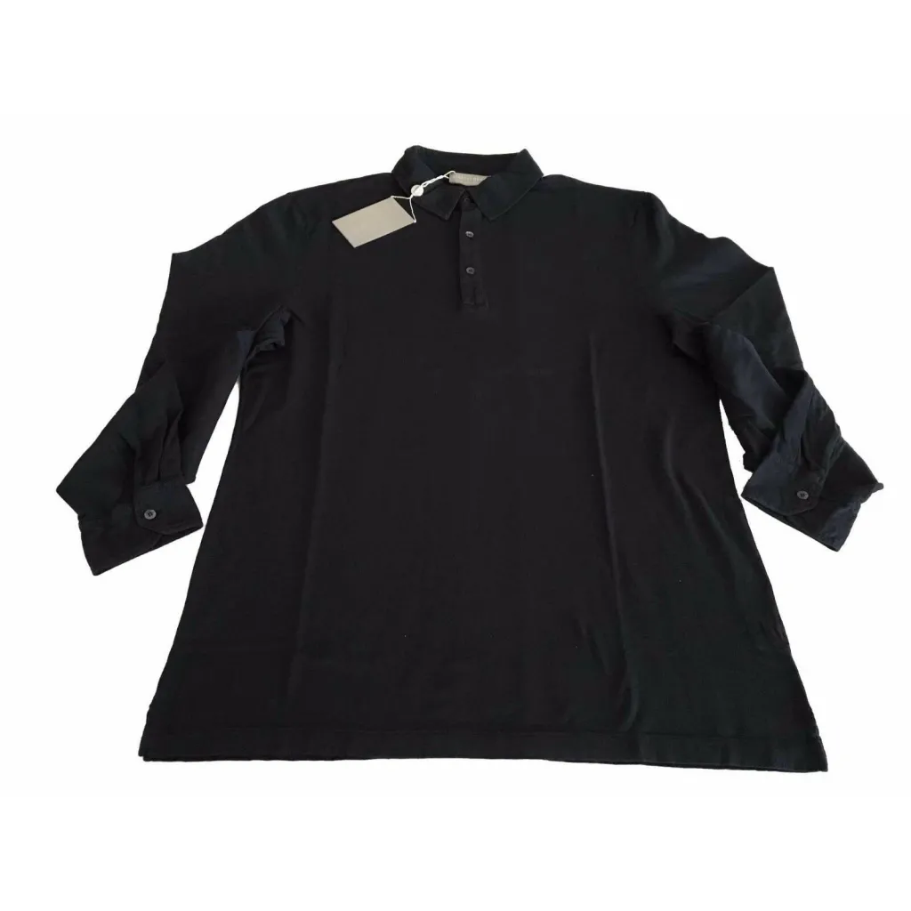 GIRELLI BRUNI polo uomo manica lunga 80% cotone 10% seta 10% cashmere