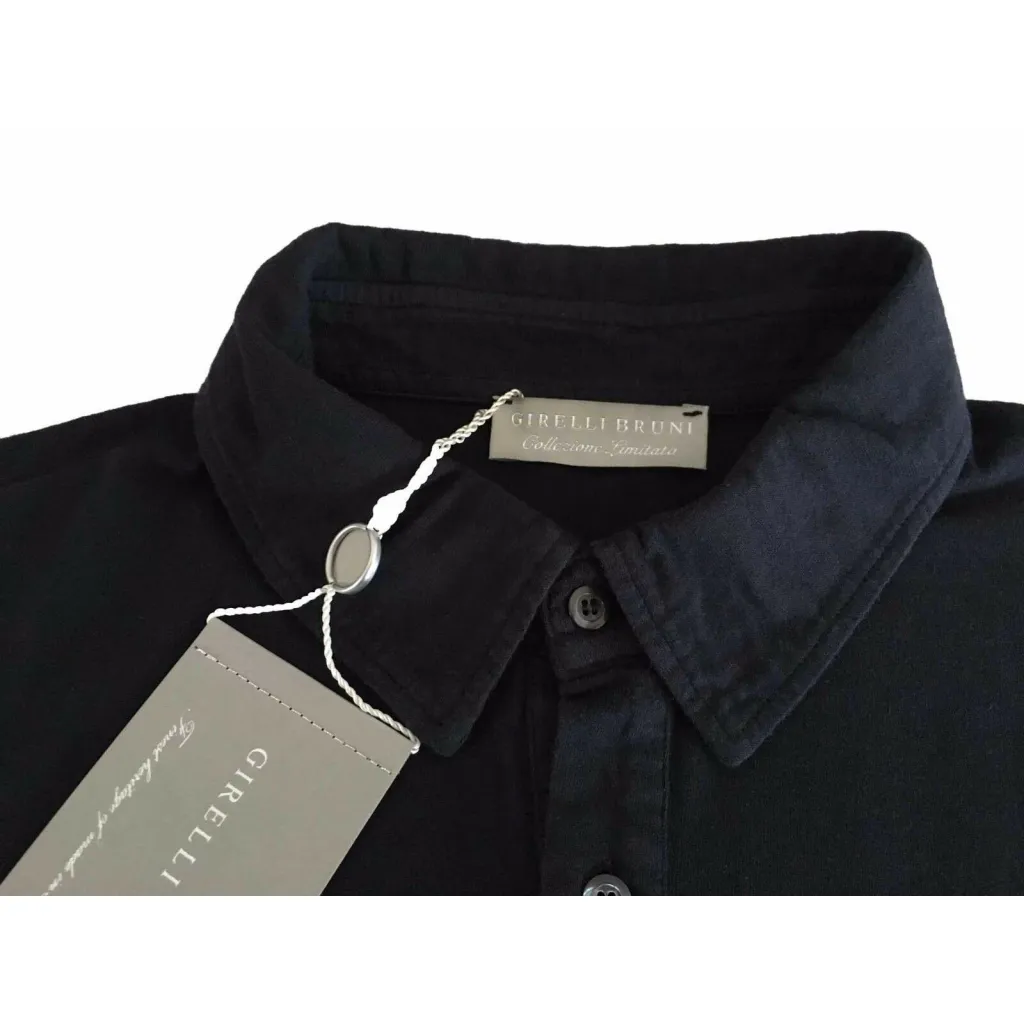 GIRELLI BRUNI polo uomo manica lunga 80% cotone 10% seta 10% cashmere