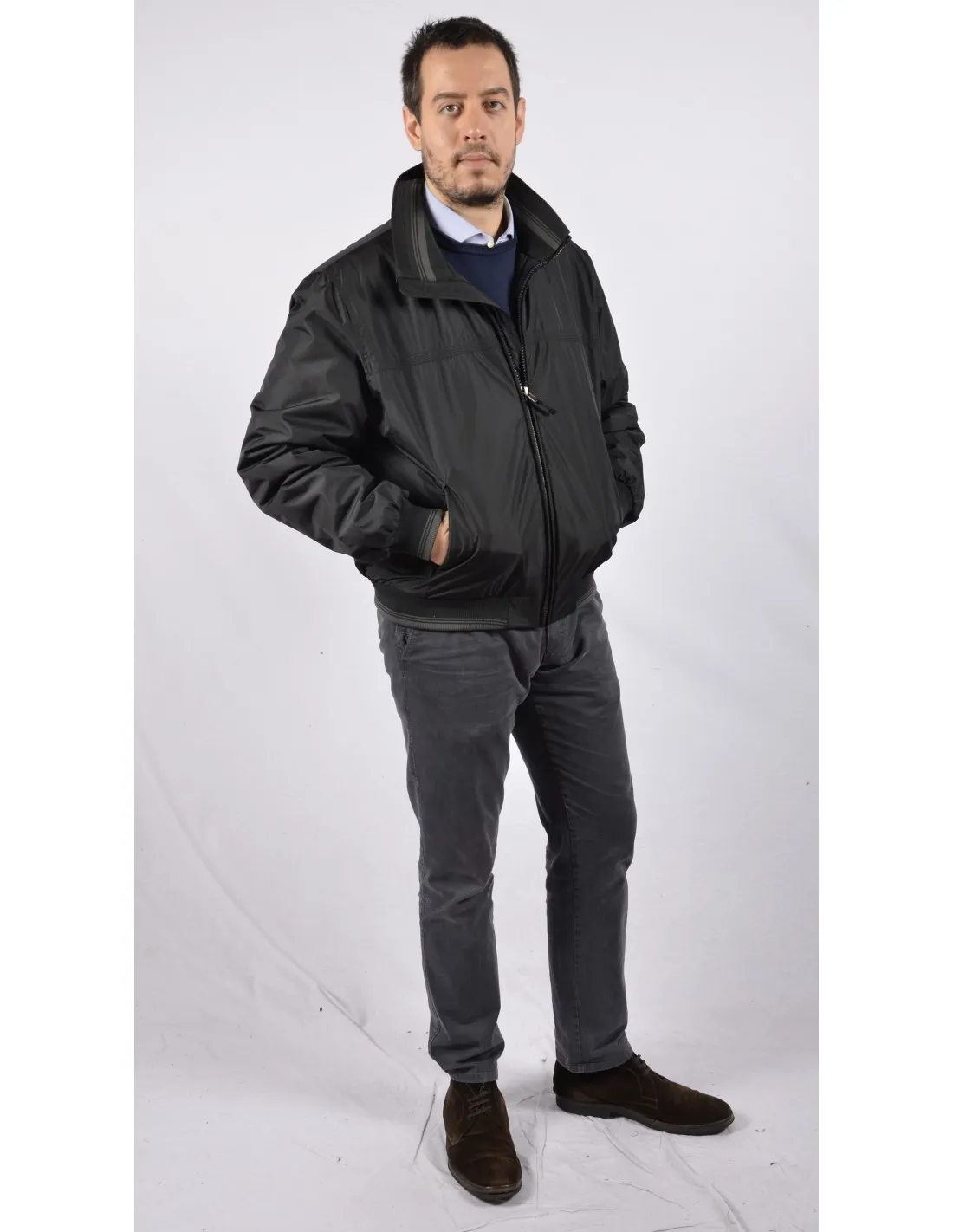 Giubbotto Corto Bomber Imbottito JPT Grigio mod Chiuduno A / I