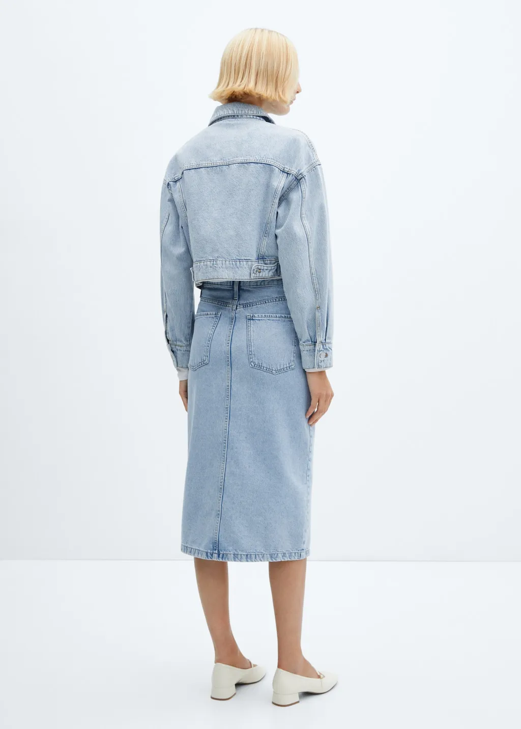Giubbotto denim crop