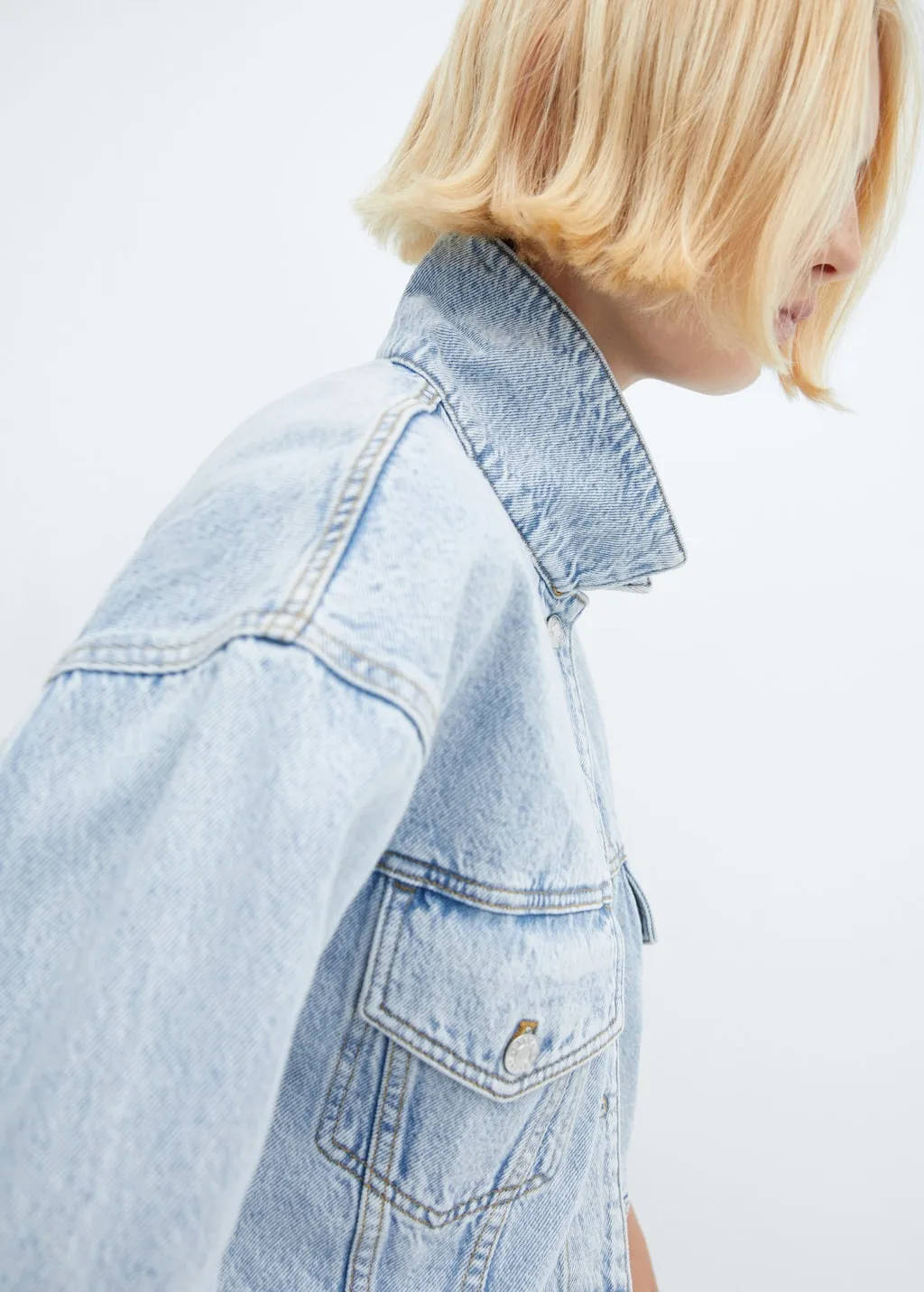 Giubbotto denim crop