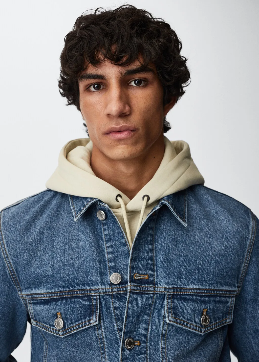 Giubbotto denim tasche