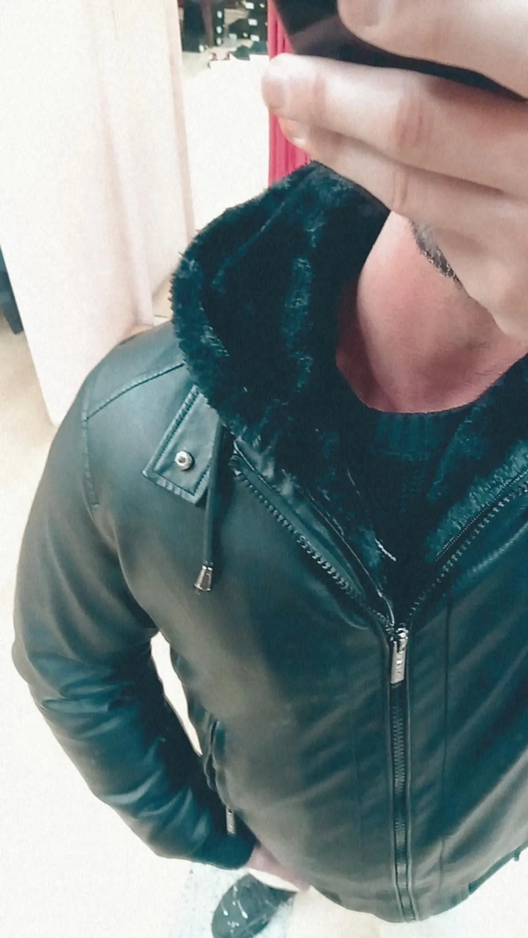 GIUBBOTTO OVER D INVERNALE REGULAR FIT IN SIMILPELLE CON FINTO GILET IN MONTONE ECOLOGICO REMOVIBILE ****