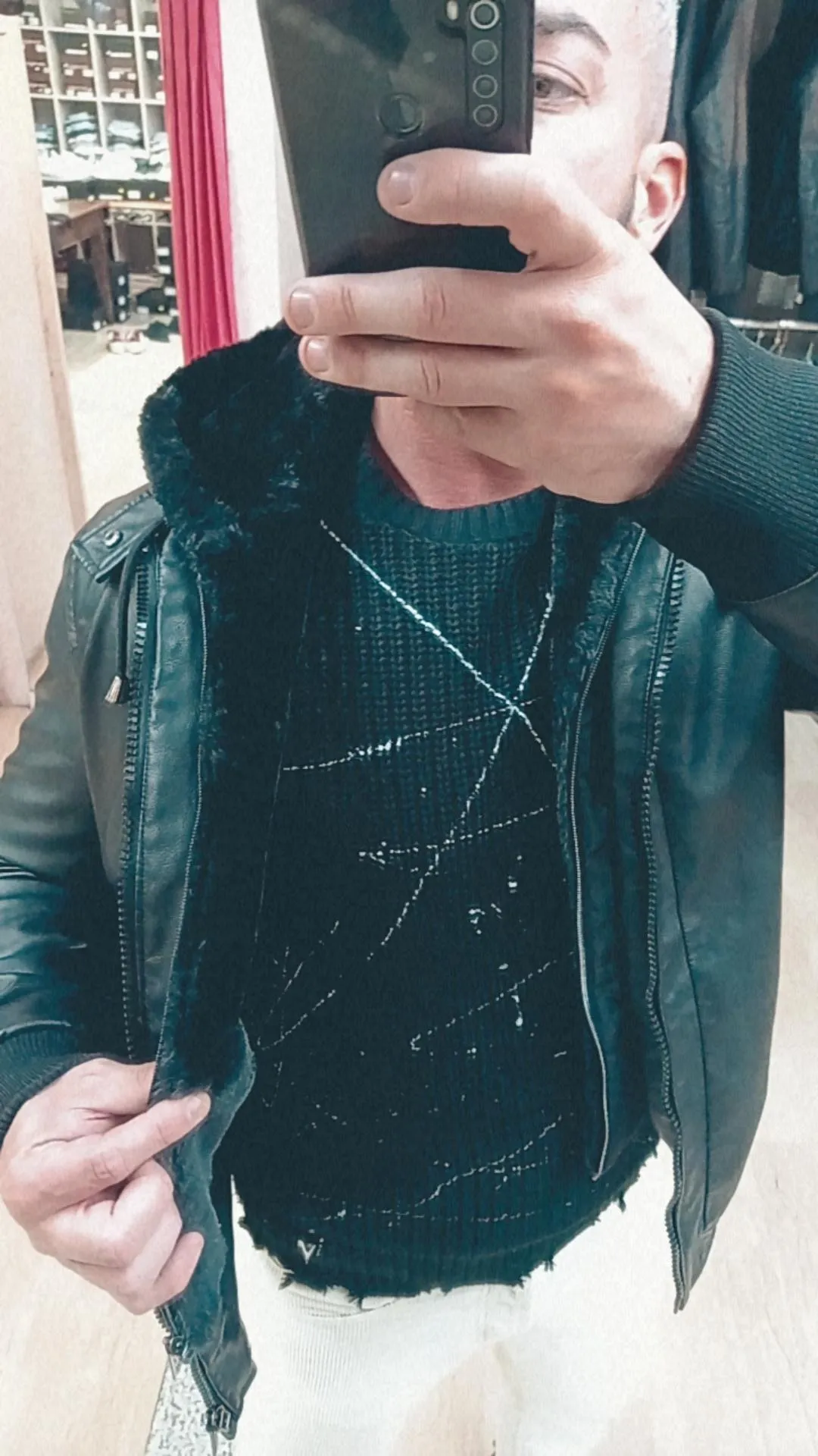 GIUBBOTTO OVER D INVERNALE REGULAR FIT IN SIMILPELLE CON FINTO GILET IN MONTONE ECOLOGICO REMOVIBILE ****