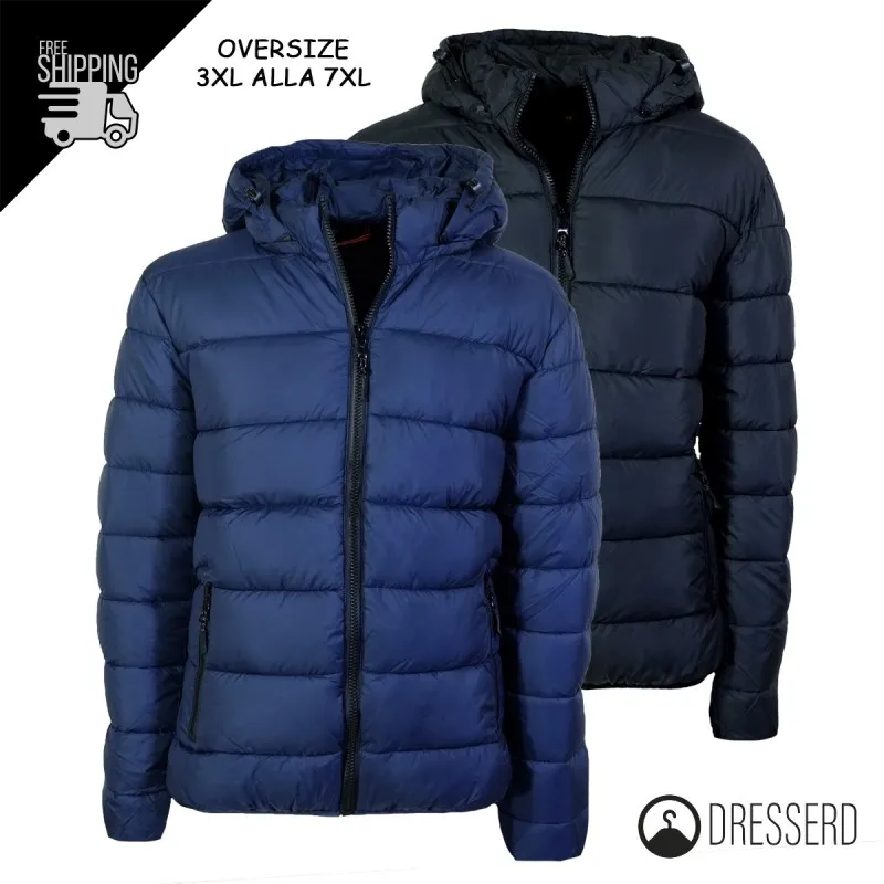 Giubbotto Uomo Oversize Dresserd Giubbino Invernale dalla 3XL alla 7XL Giubbini cappuccio smontabile