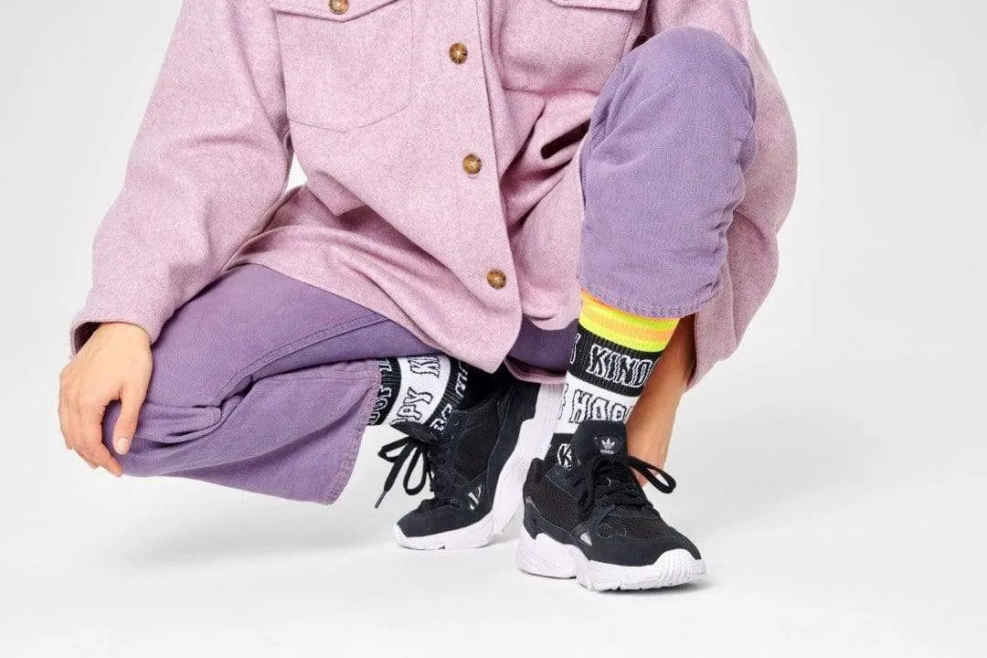 Happy Stripe Crew Sock 1300