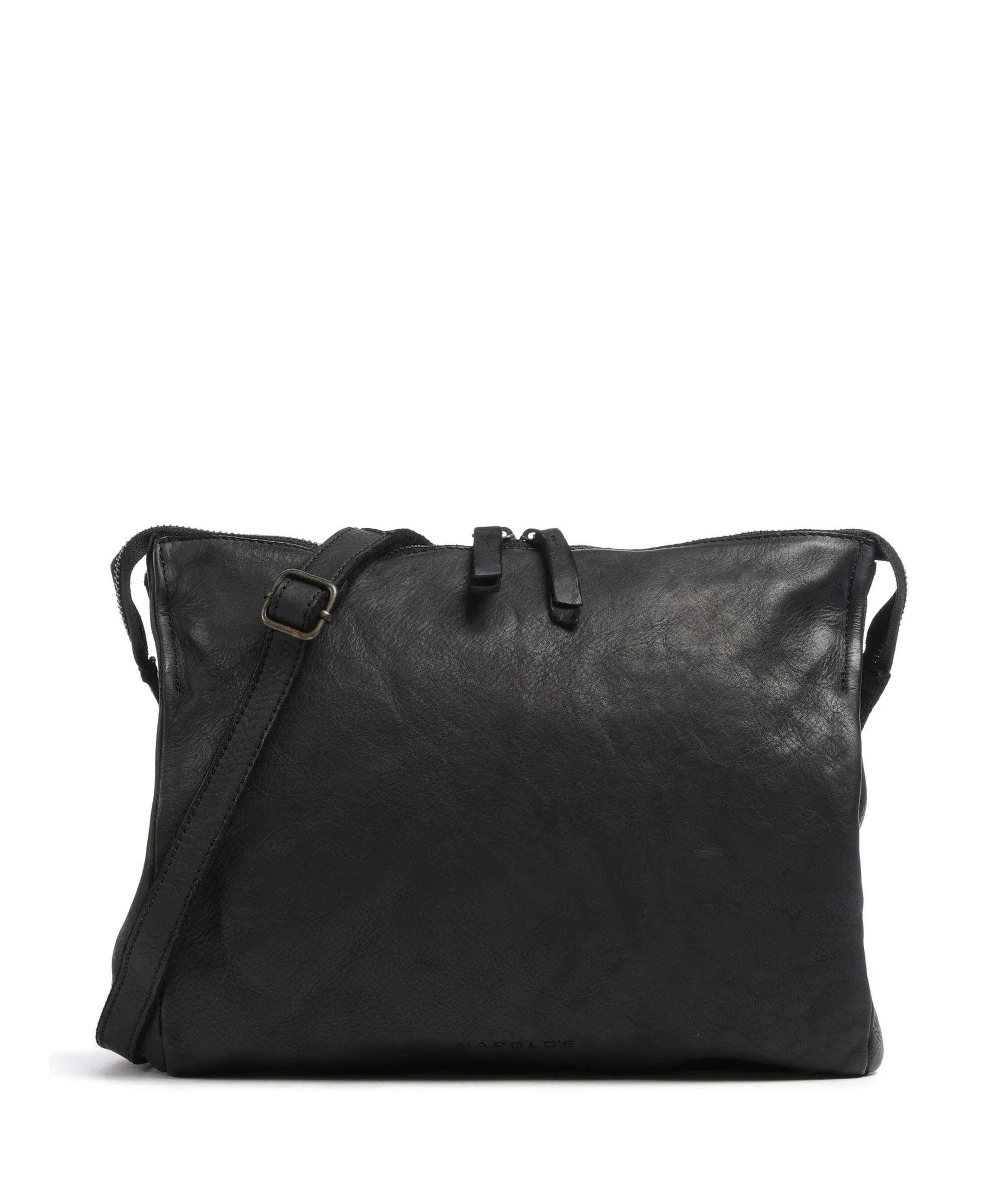  Harold's Submarine Borsa a spalla pelle di vacchetta grana nero  