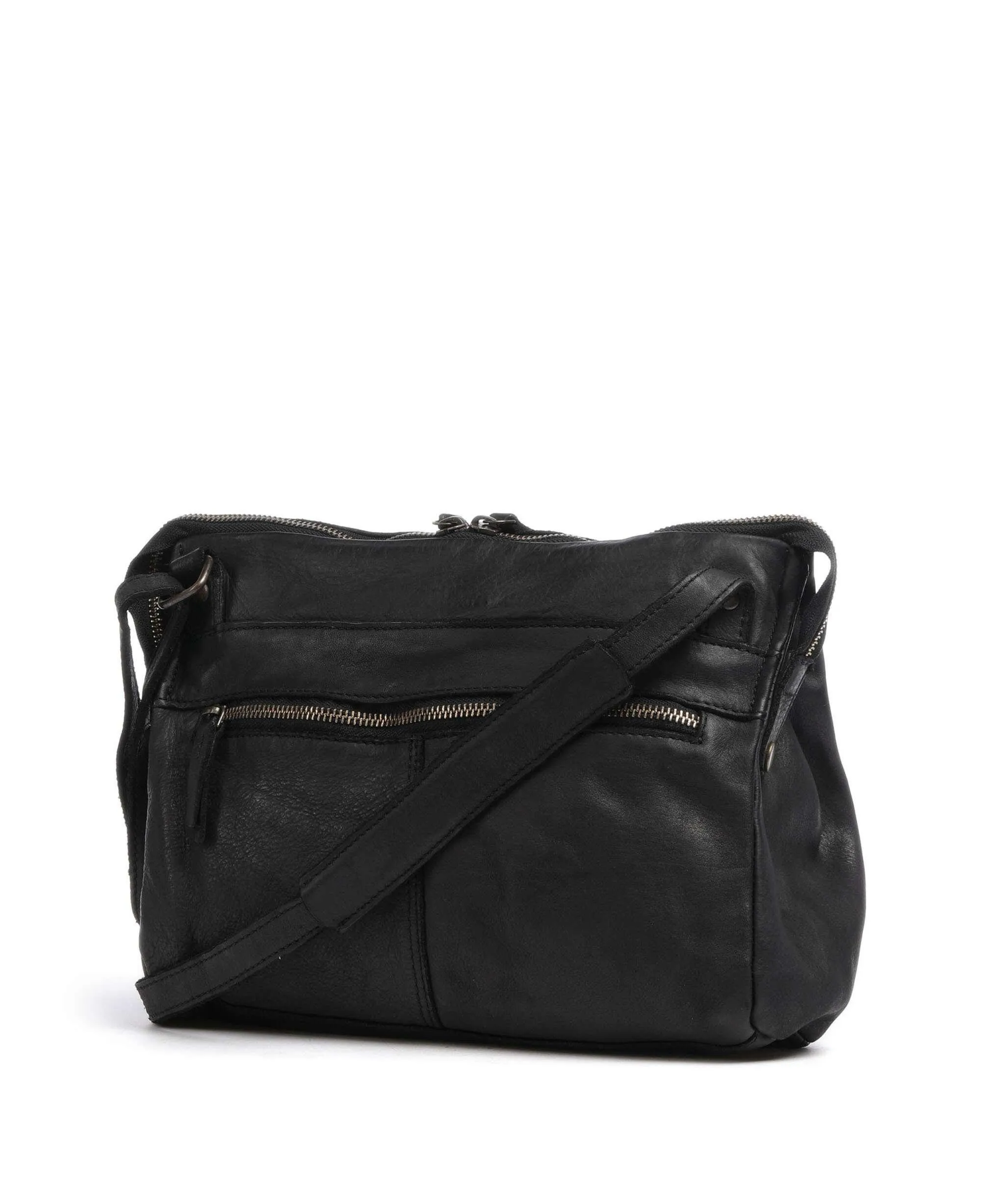  Harold's Submarine Borsa a spalla pelle di vacchetta grana nero  