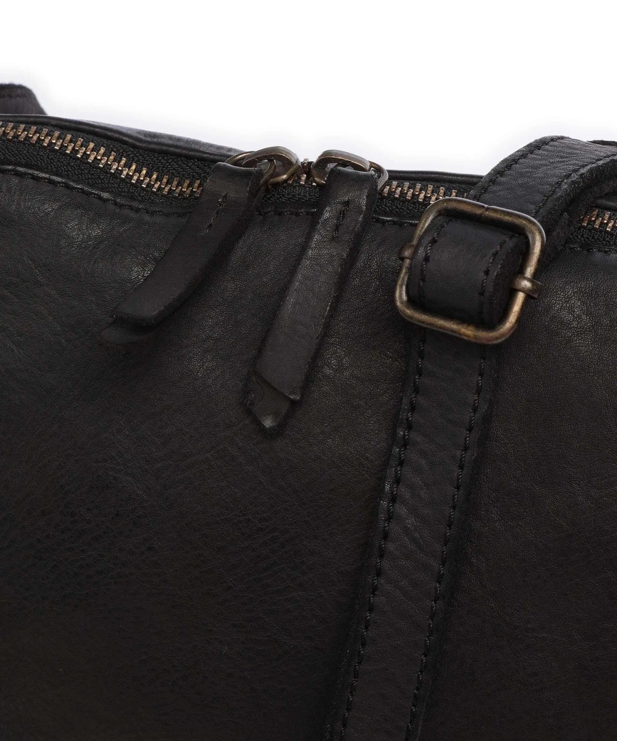  Harold's Submarine Borsa a spalla pelle di vacchetta grana nero  
