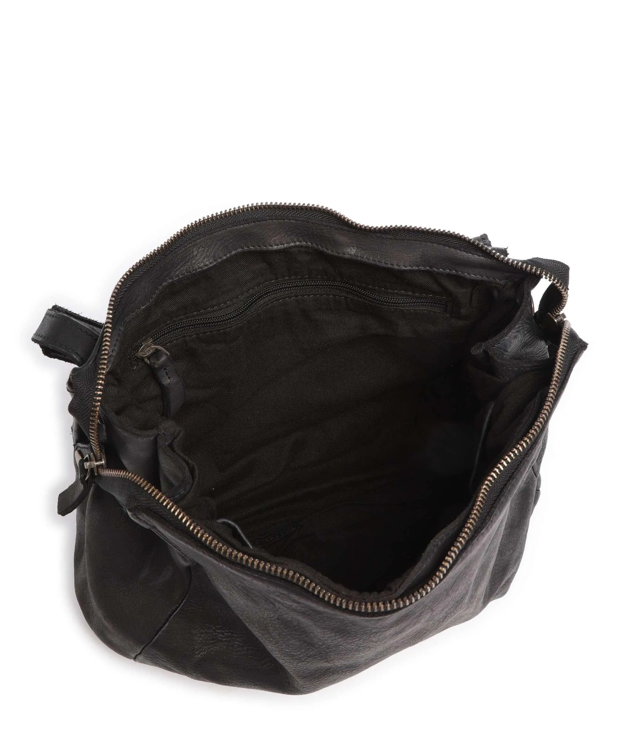  Harold's Submarine Borsa a spalla pelle di vacchetta grana nero  