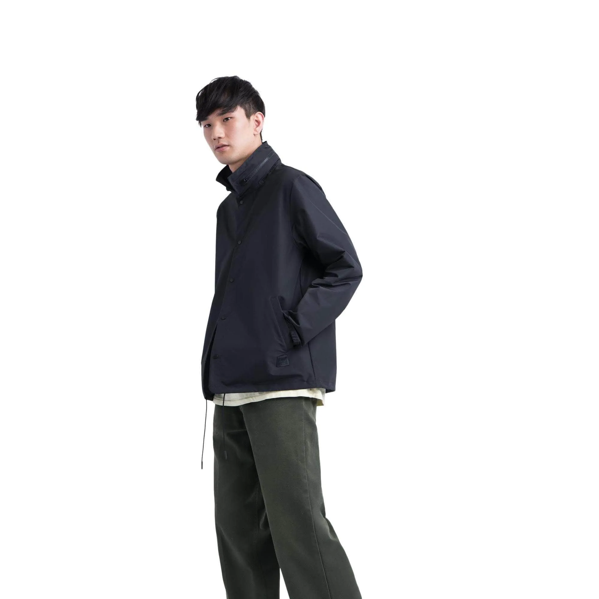 Hooded Coach Black Woodland Camo