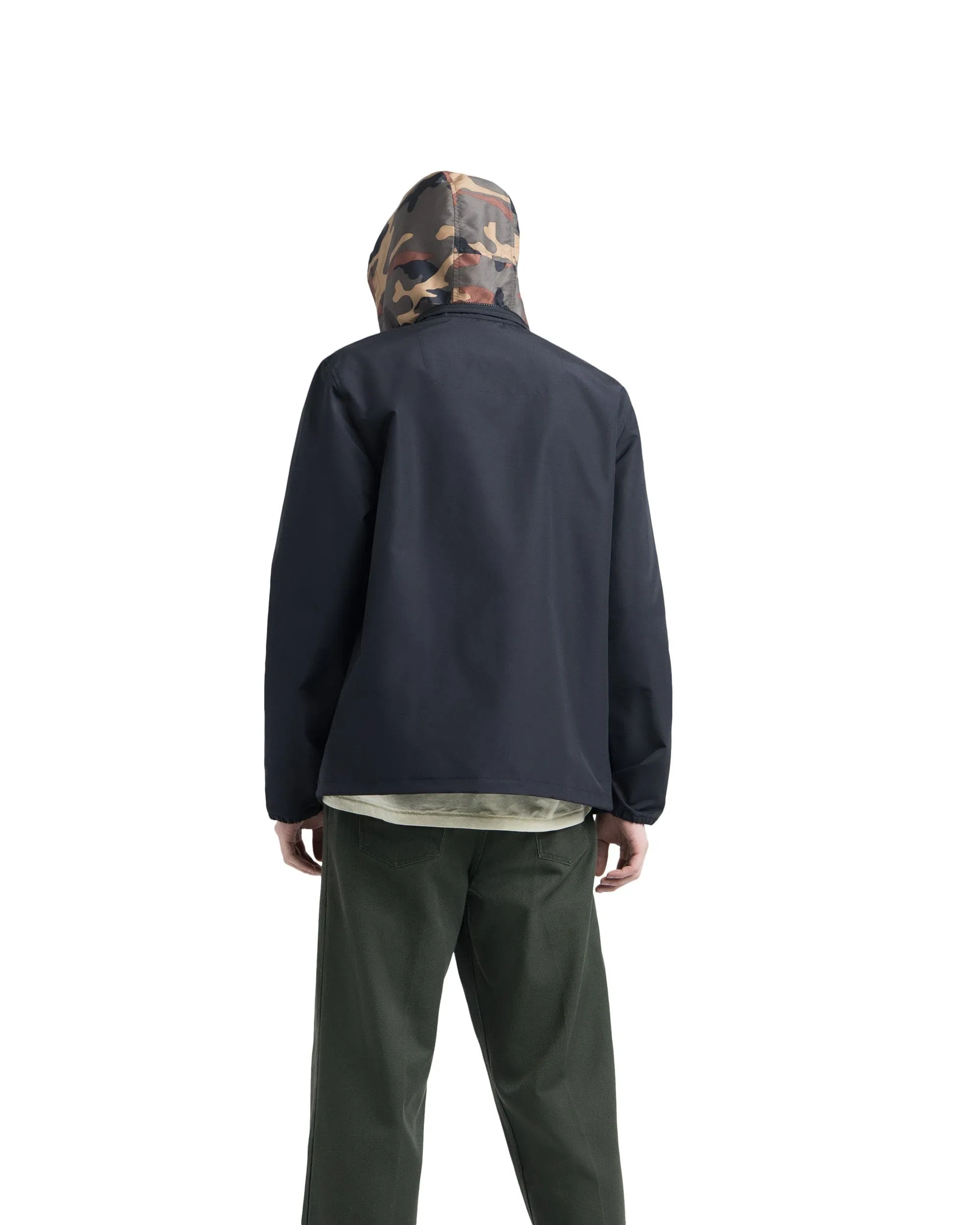 Hooded Coach Black Woodland Camo