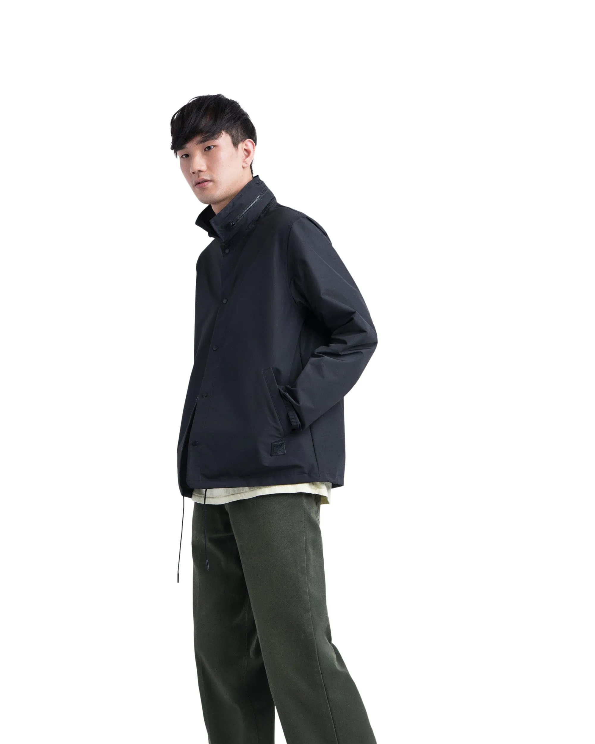 Hooded Coach Black Woodland Camo