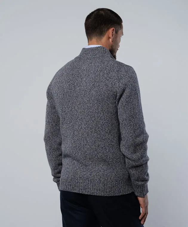 ISAIA Cardigan in cashmere blu melange MG8319Y0490