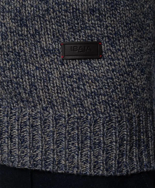 ISAIA Cardigan in cashmere blu melange MG8319Y0490