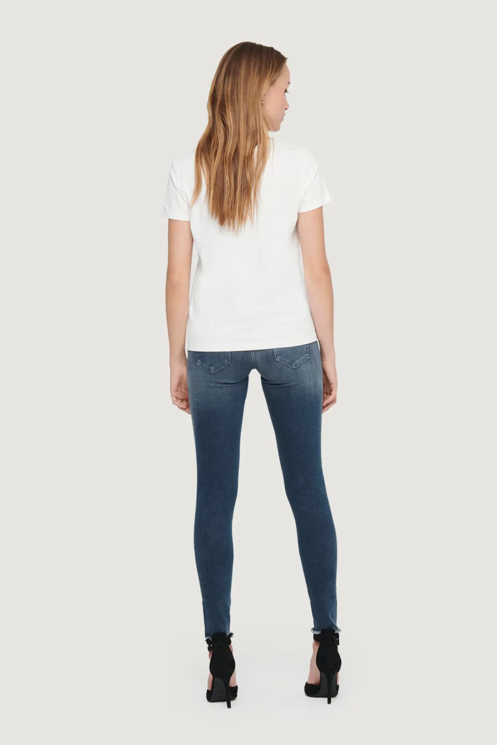 Jeans skinny Only ONLBLUSH MID SK ANK RW REA422 NOOS Dark Blue Denim