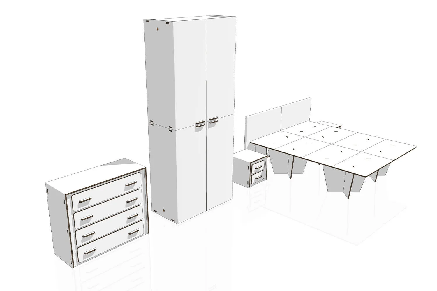 Kit Mobili in Cartone | Valorizzazione home staging zona notte