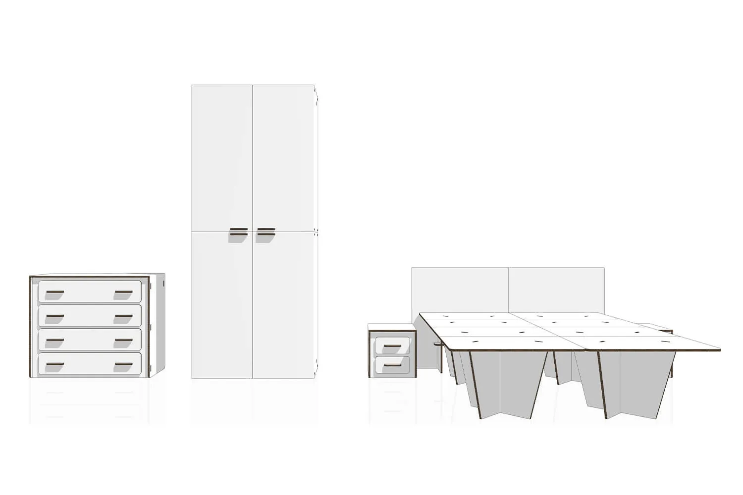 Kit Mobili in Cartone | Valorizzazione home staging zona notte