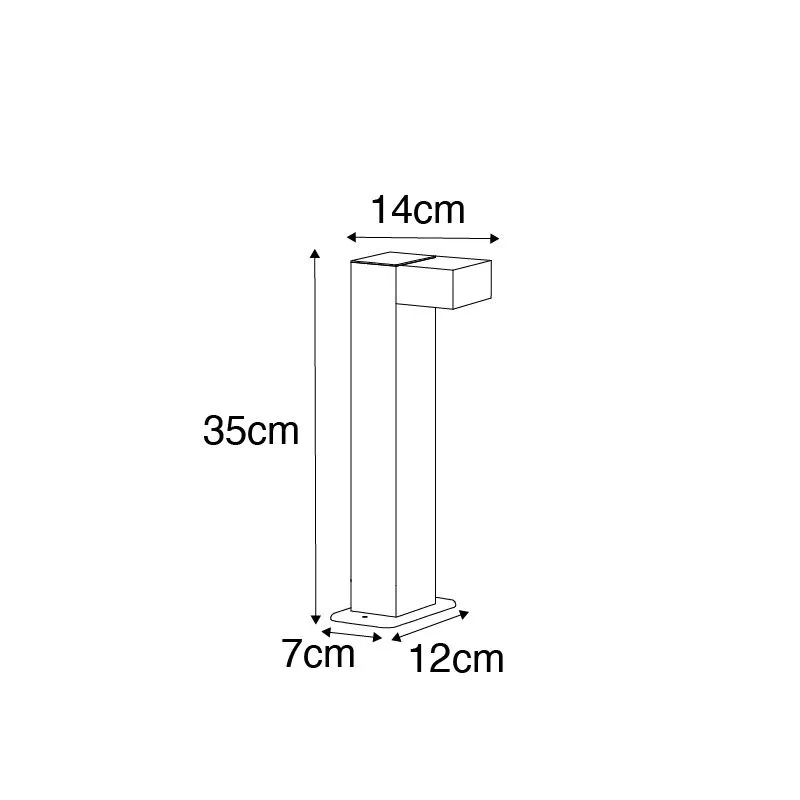 Lampada da esterno industriale da terra nera 35 cm IP44 - Baleno