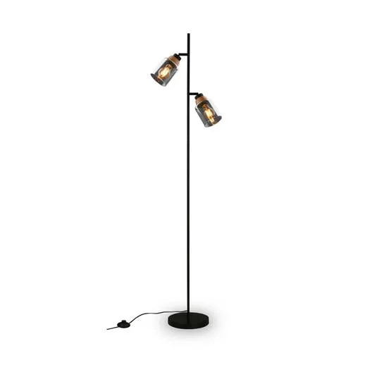 Lampada da terra 1486025 2 luci paralume fumè
