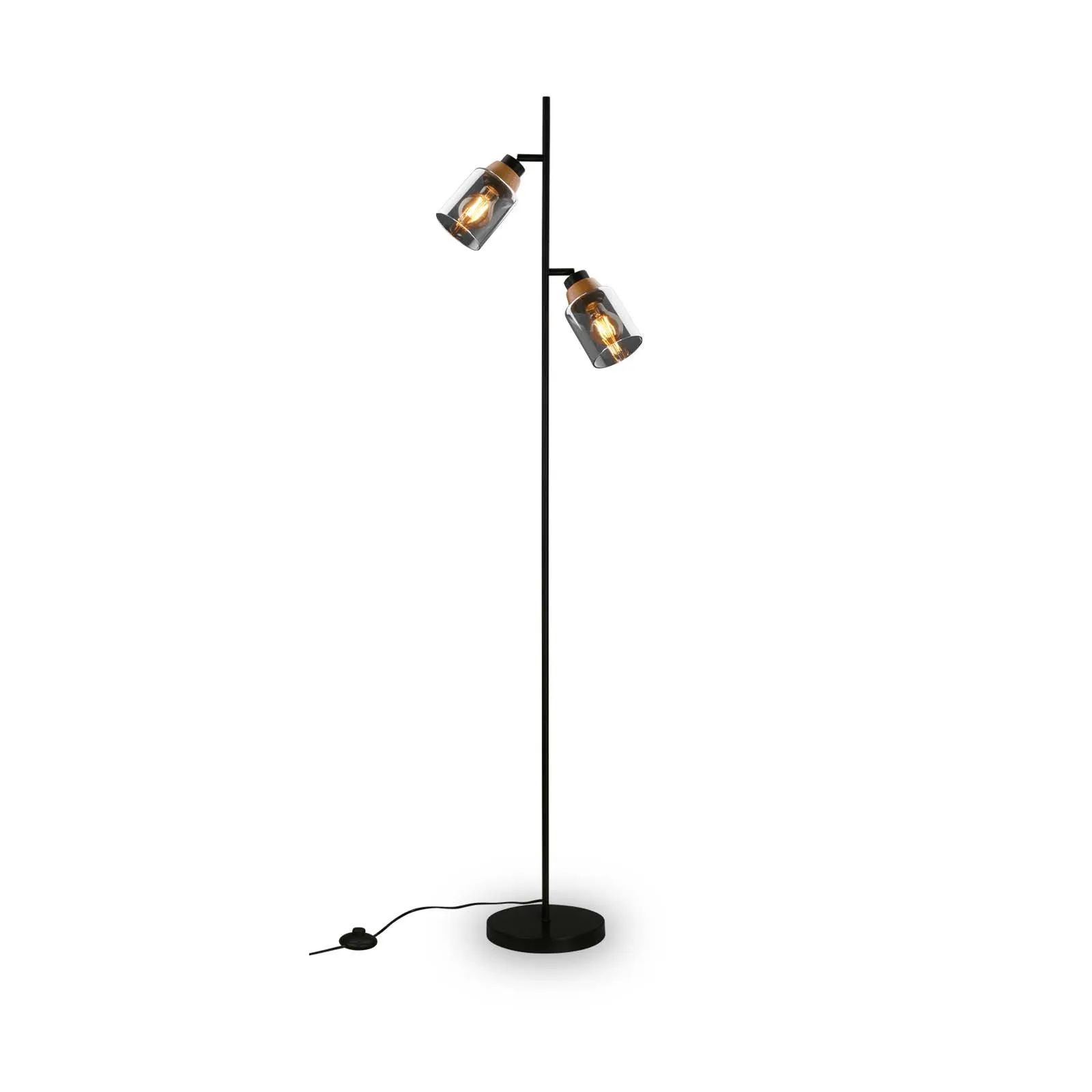 Lampada da terra 1486025 2 luci paralume fumè