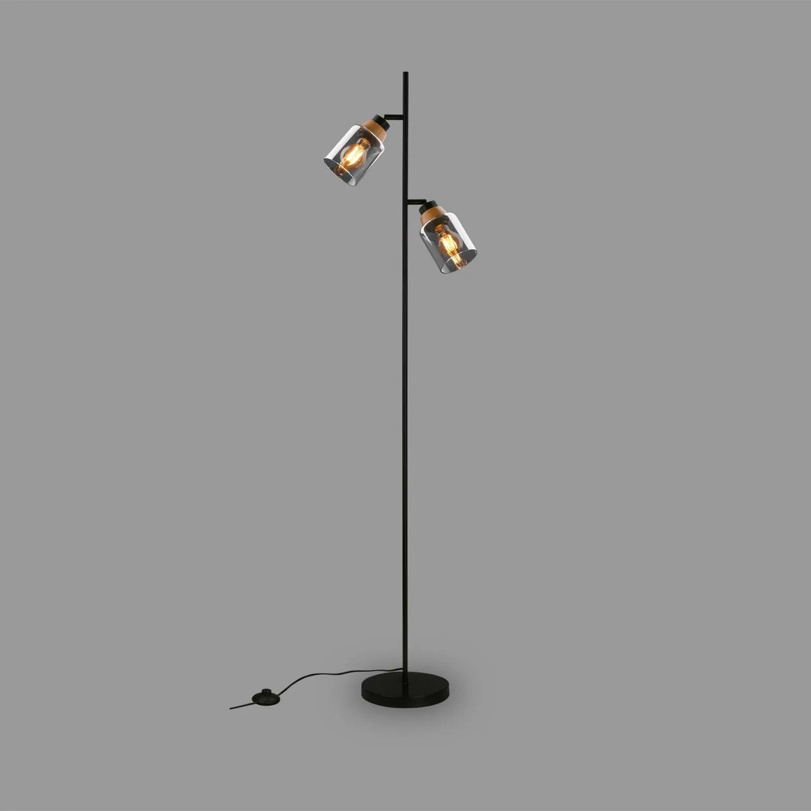 Lampada da terra 1486025 2 luci paralume fumè