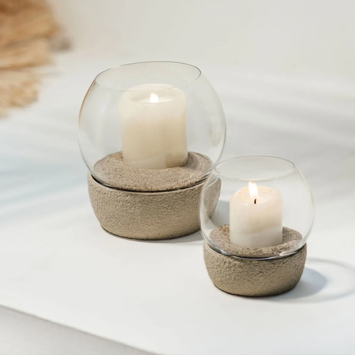 Lanterna per candele Perlemor Home Hurricane Ø16 cm.k0{font-size:18px}Beige